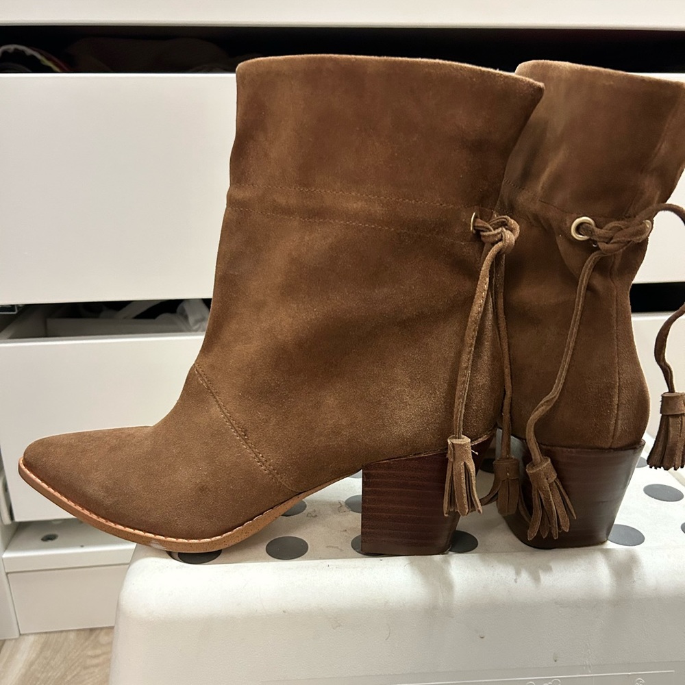 Sole Society Suede Bootie with tie